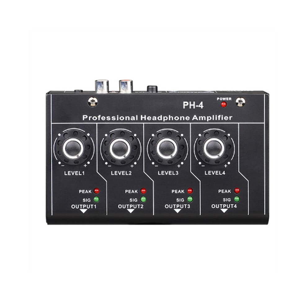 Headphone Amplifier Stereo Sound System 4 Channel Alonecontrol Volume Black 6032950620605