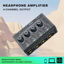 Headphone Amplifier Stereo Sound System 4 Channel AloneControl Volume