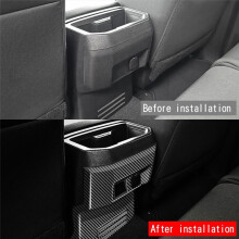 Car Rear Air Conditioner Vent Outlet Frame Anti-Kick Panel Cover Trim for  TACOMA 2024 Carbon Fiber
