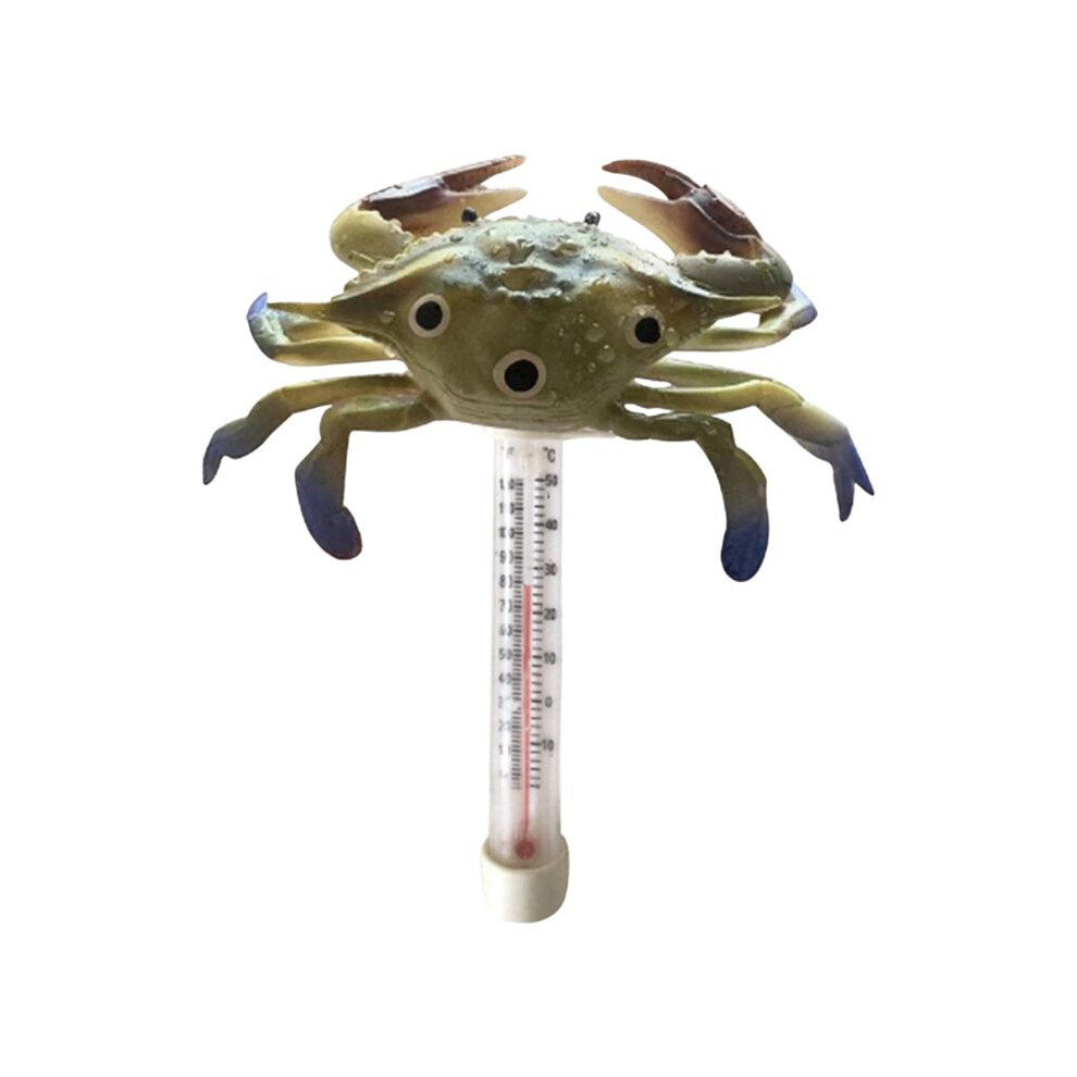 Pool Thermometer Floating Easy Read Large Size Pool Thermometer Ocean Animal Shaped Thermometer(Crab)