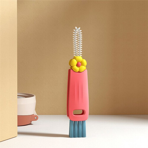 3 in 1 Cup Multi-Functional Cup Mouth Scrubber Rotatable Kitchen Cleaning Brush Gadgets Cup Lid Cleaner 2