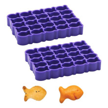 2PCS Gold Fish Cracker Cutter, 25-Cavity  Goldfish Cookie Cutters, Gold Fish Cutter for Crackers, Fish Shapes Molds