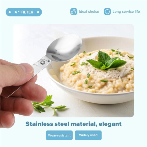 Folding Small Spoon Folding Tablespoon Portable Tableware Outdoor Camping Tableware Stainless Steel Portable Tableware 2