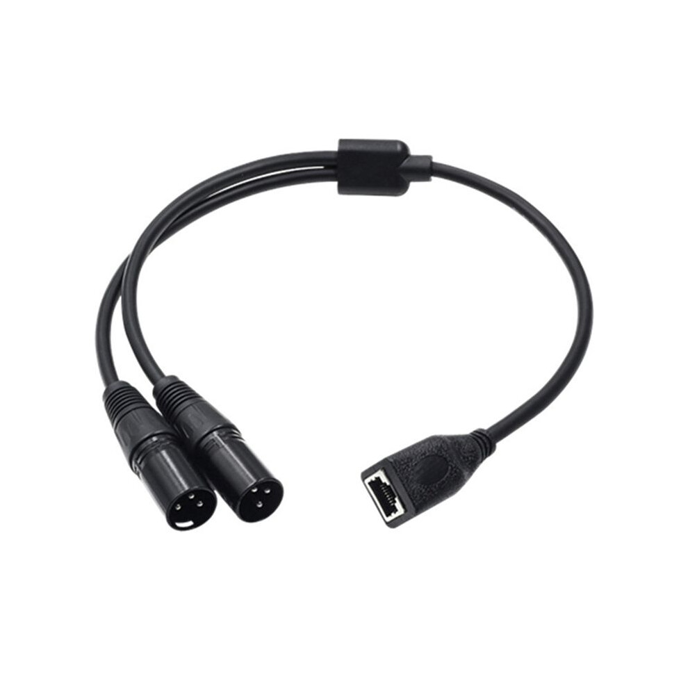 1Pcs Dual 3Pin Xlr Male To Rj45 Adapter Rj45 To Dual Xlr Dmx Cable For Dmx-Con Controller Series And Recording Studio 6031250325463