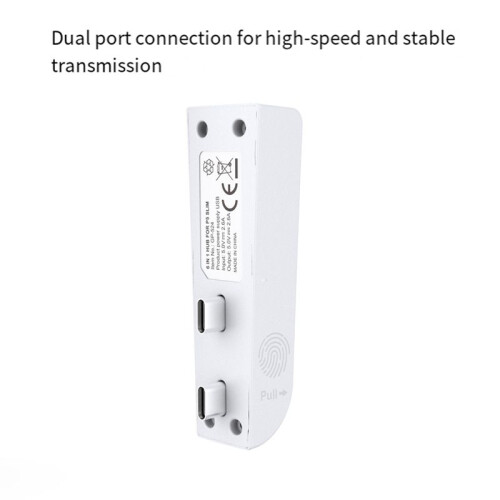 For PS5 Slim 6-In-1 USB 2.0 HUB Data Transfer Extender USB Multi-Function Portable Splitter,White 2