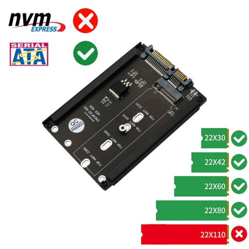 M.2 NGFF Chave B para Placa Adaptadora  III de 2,5 Polegadas + Suporte de Estrutura para Placa Adaptadora de Disco RíGido NGFF M.2 2230 2242 2260 2