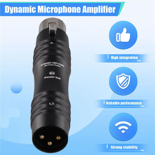 48V Dynamic Microphone Preamp Single Channel Activator Increase Omnidirectivity for Dynamic Microphone,A 2