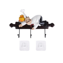 Wall Hanging Decoration Cute Decoration Chef Doll Wall Hanging Rack Hook Hanger Suitable for Family Kitchen Restaurant