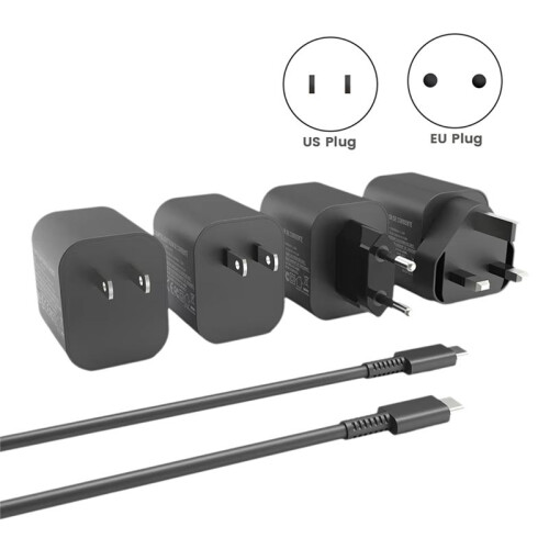 60W AC Charger Adapter Plug for  2 USB Type C 20V/3A Power Supply with USB-C Charging Cable Support TV Mode (EU) 2