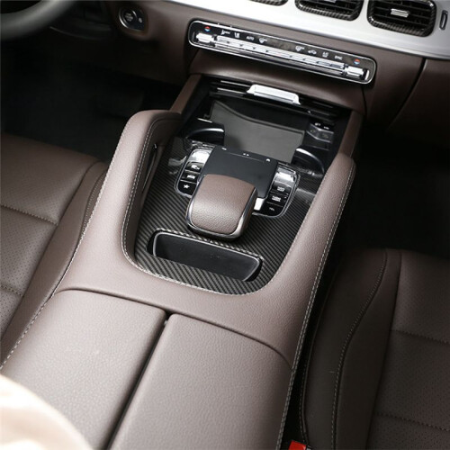 Car Gear Shift Panel Trim for   GLE GLS 2020-2022 Gear Decorative Frame Accessories Carbon Fiber Pattern 2