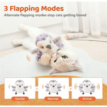 Cat Toys Flapping Bird (No Flying), Lifelike Sandpiper Tweet, Rechargeable Touch Activated Kitten Toys 4.0Inch