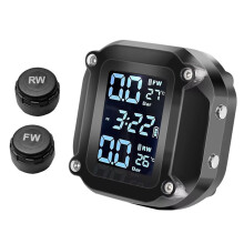 M5 Motorcycle Tire Pressure Monitor System,Wireless Digital Display with External Sensors,Real- Pressure Alerts