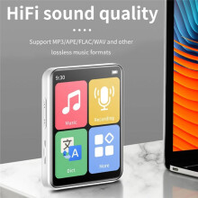 5.0 MP3 Player Full Touch Screen Student Walkman Hifi Sport Music Player Mp4 Video Player Built in Speaker,B