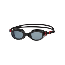 (One Size, Smoke/Red) Speedo Unisex Adult Futura Classic Swimming Goggles