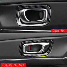 Car Interior Carbon Fiber Door Handle Frame Cover Trim Accessories for HRV HR-V Vezel 2021 2022