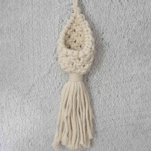 Boho Macrame Air Plant Hanger Tillandsia Opknoping Mand Touw Houder Bloem Home Decor (10CM)