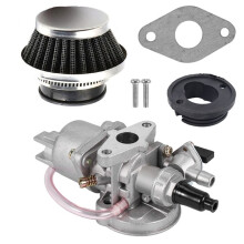 42MM Air Filter+Carburetor Kit for 2 Stroke 47Cc 49Cc Engine Parts Moto Kids Atv Quad Dirt Pocket Bike Silver