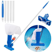 Swimming Pool Vacuum Cleaner Swimming Pond Fountain Vacuum Disinfect Tool with 5 Section Pole Pond Vacuum Cleaner