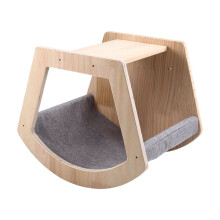 Wooden Climbing Wall Platform for Cats, Trapezoidal Cat Bed, Training Supplies
