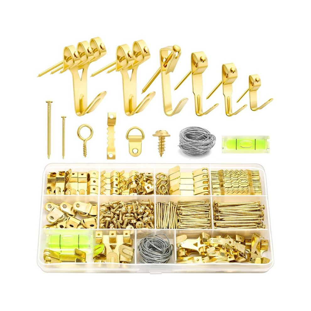 372Pcs Picture Hooks For Hard Walls, Picture Hanging Kit For Picture Frame Fixing,Picture Hanger Set With Hooks,Sawtooth 4711764402639