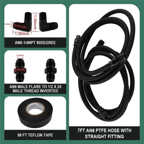 Automatic Transmission Cooler AN6 -6AN Hoses  Kit for  4L60E 4L65E TH350 TH400