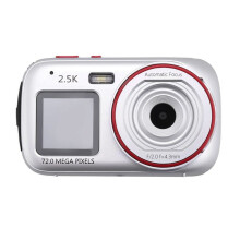Appareil Photo Numérique 16x Double Écran 72MP HD avec Fonction Lecteur MP3 Caméra Autofocus pour Enfants Argent