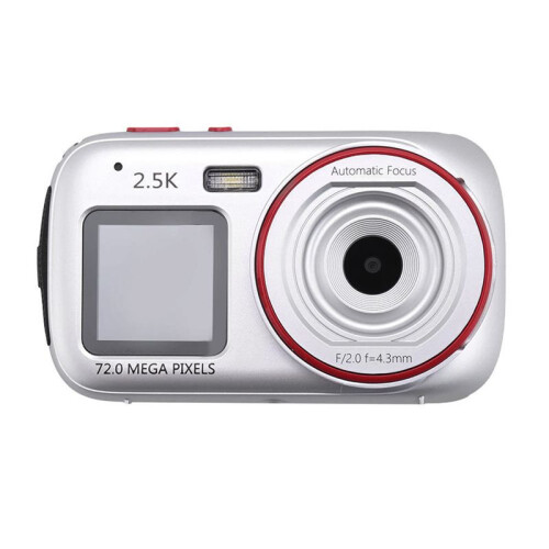 Digital Camera 16x  Dual Screen 72MP HD Camera with MP3 Player Function Auto Focus Camera for Kids Silver 1