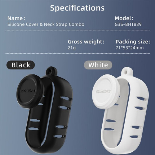 Camera Case for  GO 3S Cooling Silicone Case Thumb Camera Lens Cover Protective Case Lanyard White 2