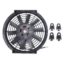 Kit de Montaje de Ventilador de Tanque de Radiador de Refrigeración Eléctrica de Hoja Negra Recta Universal de 10 Pulgadas, 12V, 80W, 2100Rpm
