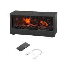Flame Essential Oil Diffuser 3DFlame Fireplace Aromatherapy Machine Colorful Humidifier with RemoteControl for Bedroom B