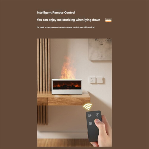 Flame Essential Oil Diffuser 3DFlame Fireplace Aromatherapy Machine Färgglad Luftfuktare med Fjärrkontroll för Sovrum B 1