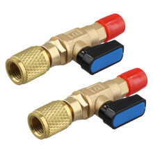 Adattatore Compatto per Valvola A Sfera per Refrigerante 2PC 1/4 Pollici SAE 5/16 Pollici SAE per R410A R134A R12 R22 AC HVAC per Tubi Refrigerante AC