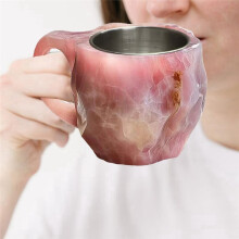 Elegant Imitation Mineral Crystal Coffee Mug,Colorful Crystal Mug Translucent Coffee Mug, for Home Office Coffee Mugs,
