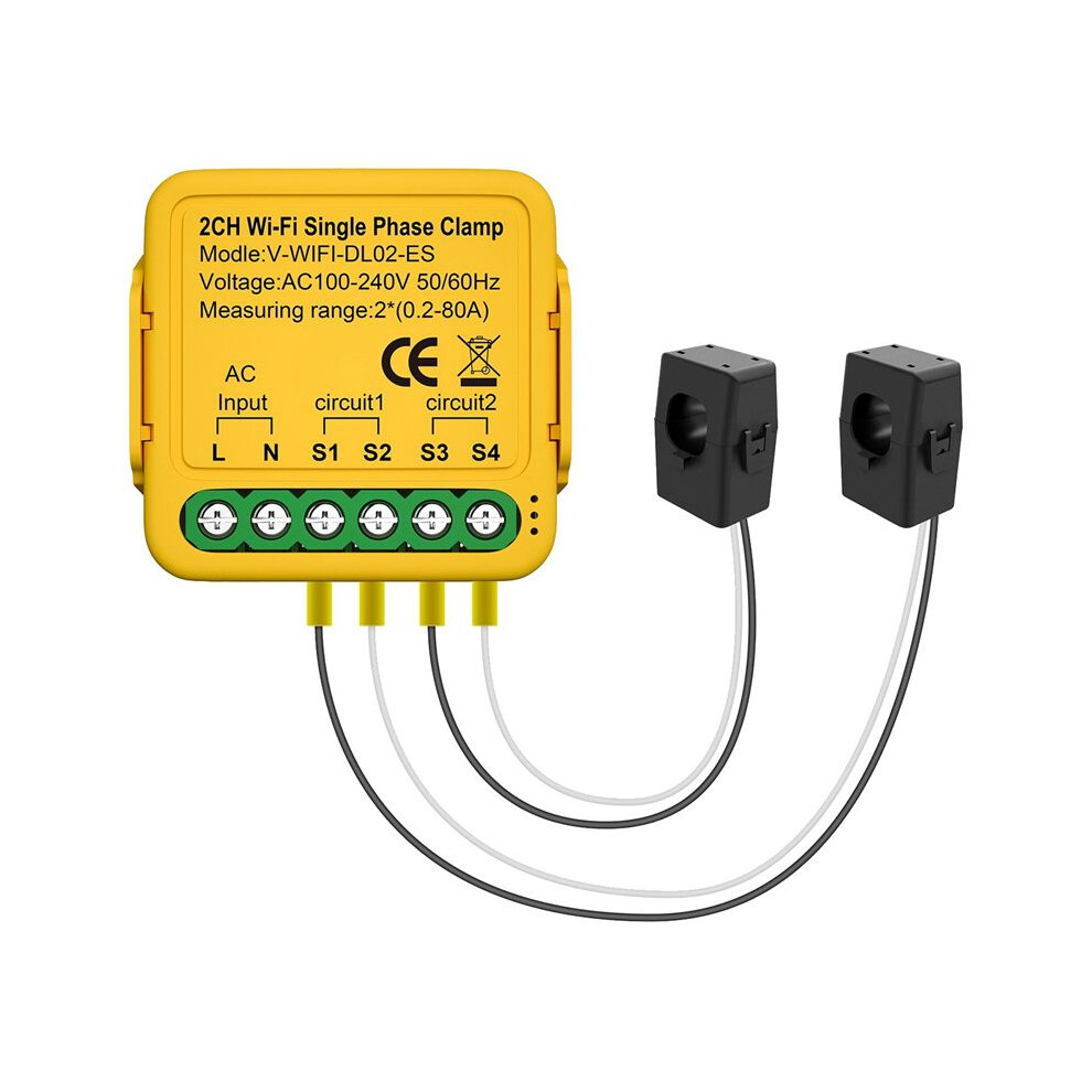 Tuya Wifi Power Meter Monitor 2Ch Real- Current Monitor Automation Notifications Life Remote Control 6031545767091