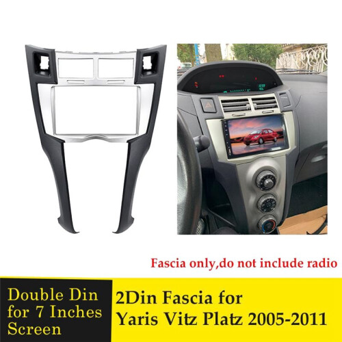Mascherina per Autoradio 2 Din per  Yaris Vitz Platz 2005-2011 Dash Kit MP5 Stereo DVD Adapter Panel Frame 1