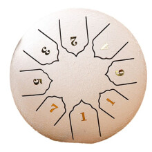 6 Pouces 8 Tons Son Tambour de Pluie Tambour de Pluie Extérieur Instrument de Percussion Yoga Méditation Exclusif Blanc