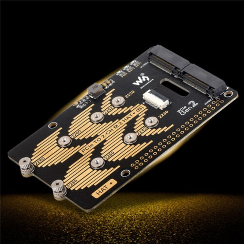 Waveshare PCIe to Dual Channel M.2 Adapter Board Module for Raspberry Pi 5 5Gbps Module Hard Disk Read/Write Faster Module