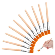 30Pcs Flat Paint Brushes, 3/4 Inch Wood Paint Brush Artist Paint Brushes Watercolor Brush Bulk Painting for Art