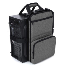 Desktop Computer Case Belt Holder Desktop Carrying Case with Pockets for Keyboard Cable Headphone for Transporting
