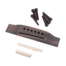Acoustique Ensemble de Remplacement pour Guitare Ebony Bridge End Pins - Pièces de Bridge en Bois pour Selle, Écrou et Bois