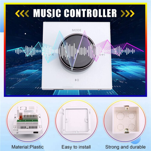 86 Hi-Fi Professional  Wall-Mounted Stereo Background Music Controller   In-Wall Amplifier White