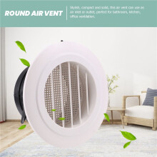 2 Pieces 4 Inch Air Vent Louver, Air Grill Cover with Built-In a Fly Screen for Bathroom Office Home