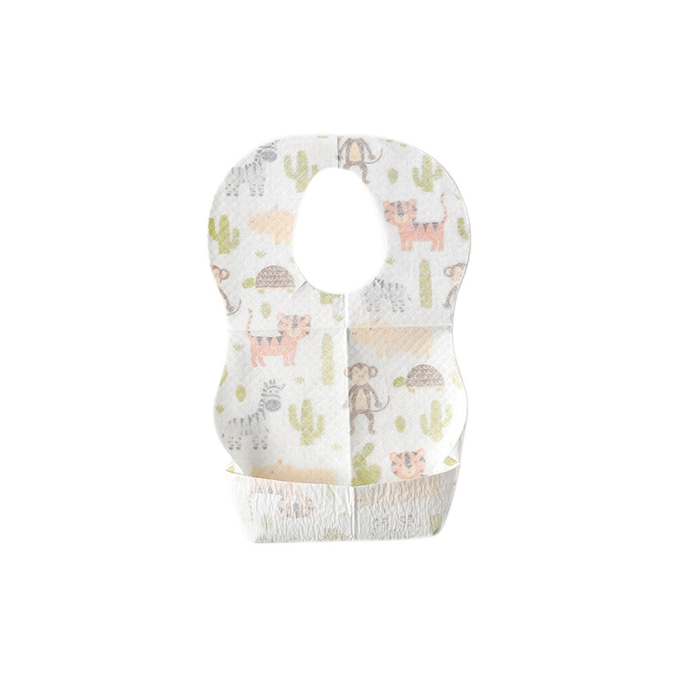 10 Pcs Baby Disposable Bibs Non-Woven Fabric Baby Toddler Bibs Feeding Saliva Apron Paper Bibs Portable Bibs