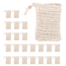 20 Pack Soap Exfoliating Bag,Soap Saver Made Sisal Mesh Soap Bag Bar Soap Bag with Drawstring for Bath & Shower Use