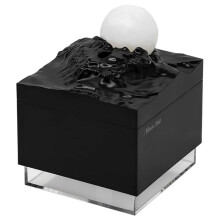 Aroma Diffuser Cool Mist Luftfuktare LED Moon Lamp Eterisk Olja Aroma Diffuser och Nattljus Svart