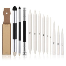13 Peças Blending Stump, Art Blenders com Canetas de Esponja de Mistura e Lixa Apontador de Lápis, Bastões de Mistura para Desenho