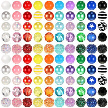 100 Pcs 20mm Beads for Pens Rhinestone Beads Bubblegum Beads for Pens Beadable Keychains DIY Pen Jewelry Making