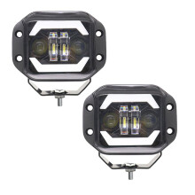 2 PièCes 5 Pouces Voiture LED Phares de Travail Angel Eyes Projecteurs CarréS Pare-Chocs Avant Maille Antibrouillard pour Wranglers