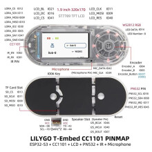 Nouveau T-Embed ESP32-S3 CC1101 Transceiver RF GHz Basse Consommation PN532 NFC RFID Module I2C Carte LCD Batterie 1300mAh