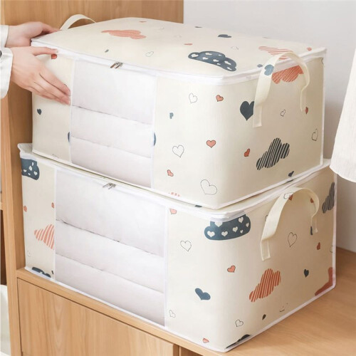 Storage Bag, Clothes Storage Comforter Storage Bag, Folding Organizer Bag with Handle, for Organizing Bedroom B 2